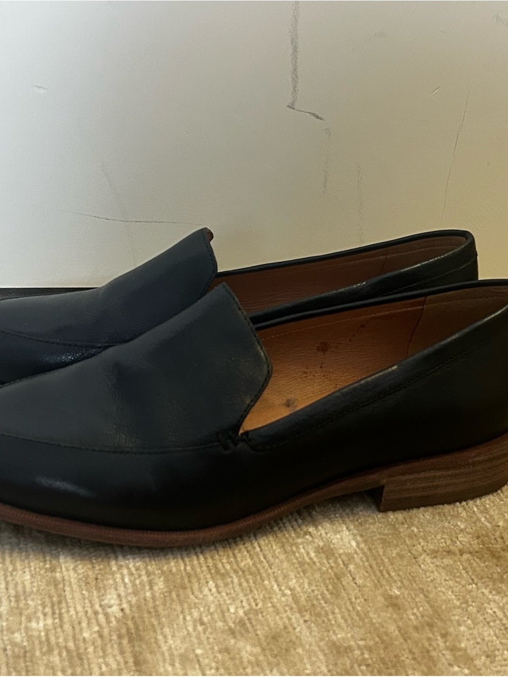 Women’s Black Leather Slip-On Loafers